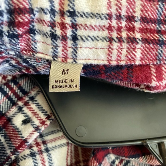 Jacks red plaid flannel button front shirt size medium - Picture 3 of 10